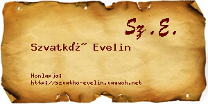 Szvatkó Evelin névjegykártya