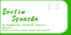 evelin szvatko business card